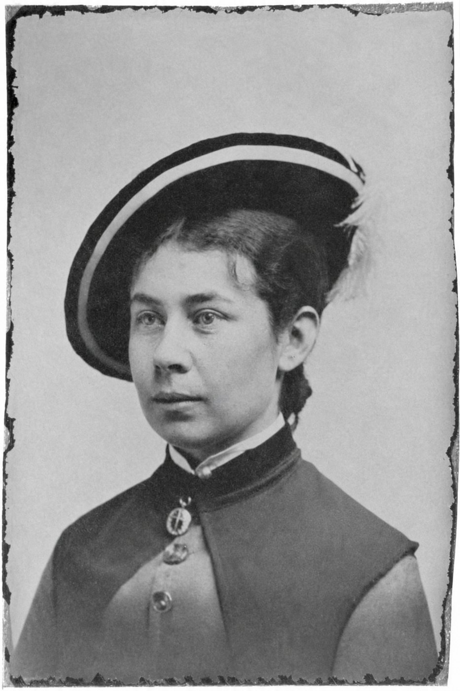 The same portrait with the scratches and specks cleaned away