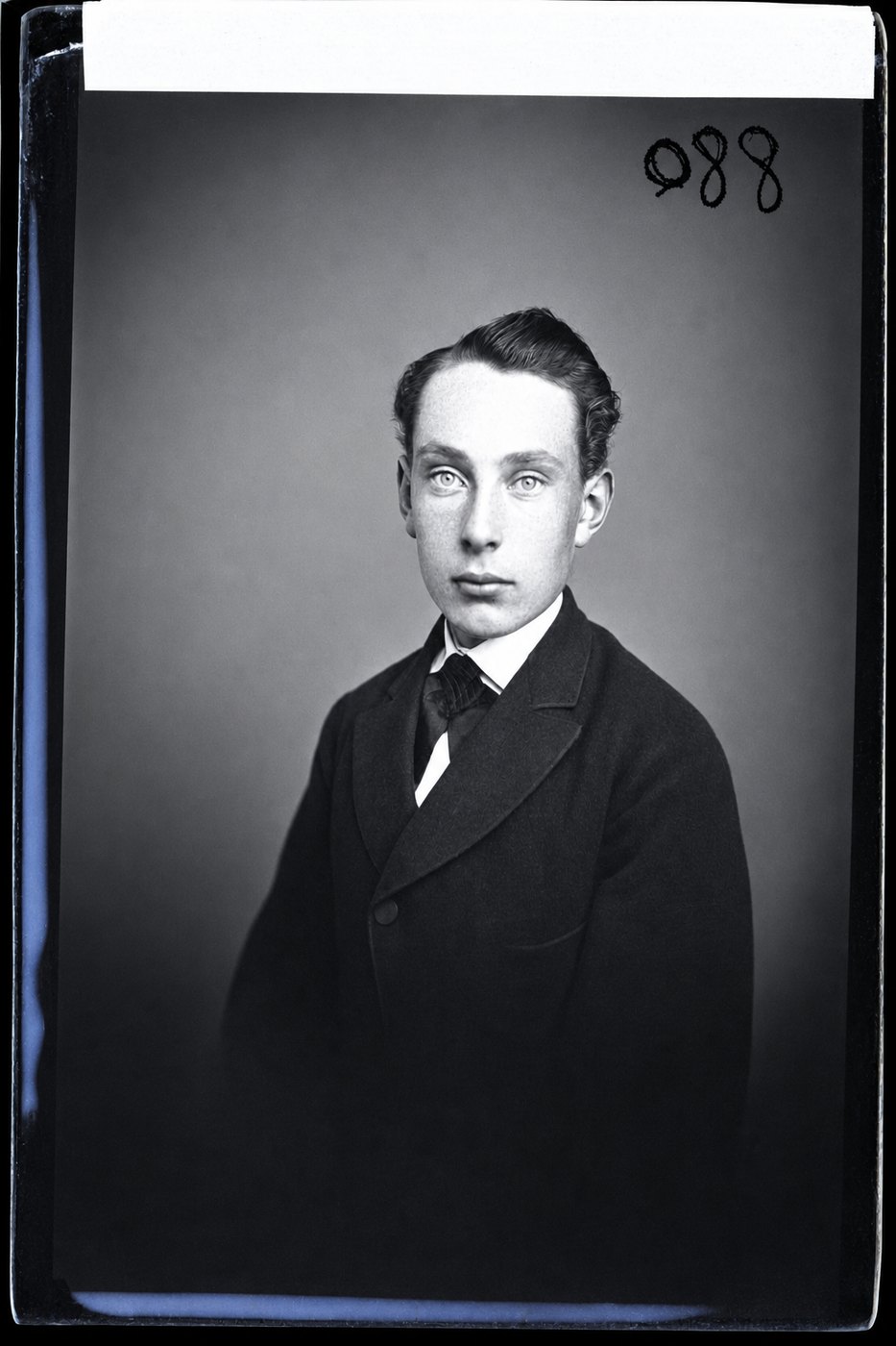 The same portrait with the flecks cleaned away and the face unchanged