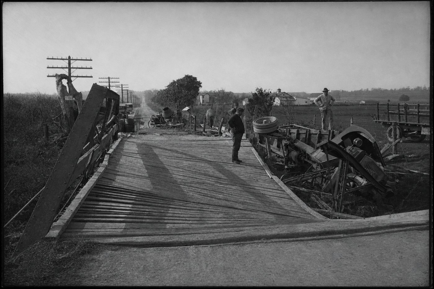 The same scene with the blistering removed and the sky and roadway continuous